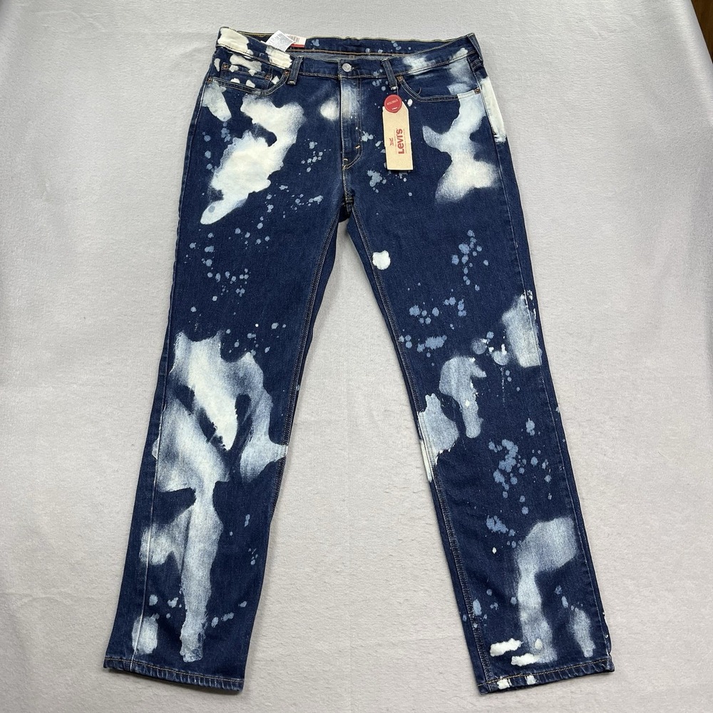 Levis Jeans Mens 36x32 Blue Denim 541 Athletic Fit Tie Dye Bleached Acid Wash
